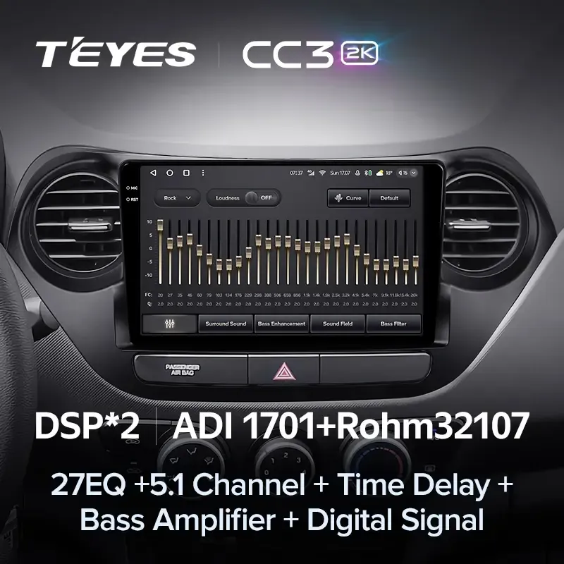 Комплект магнитолы TEYES CC3 2K 9.5" для Hyundai i10 II 2013-2016