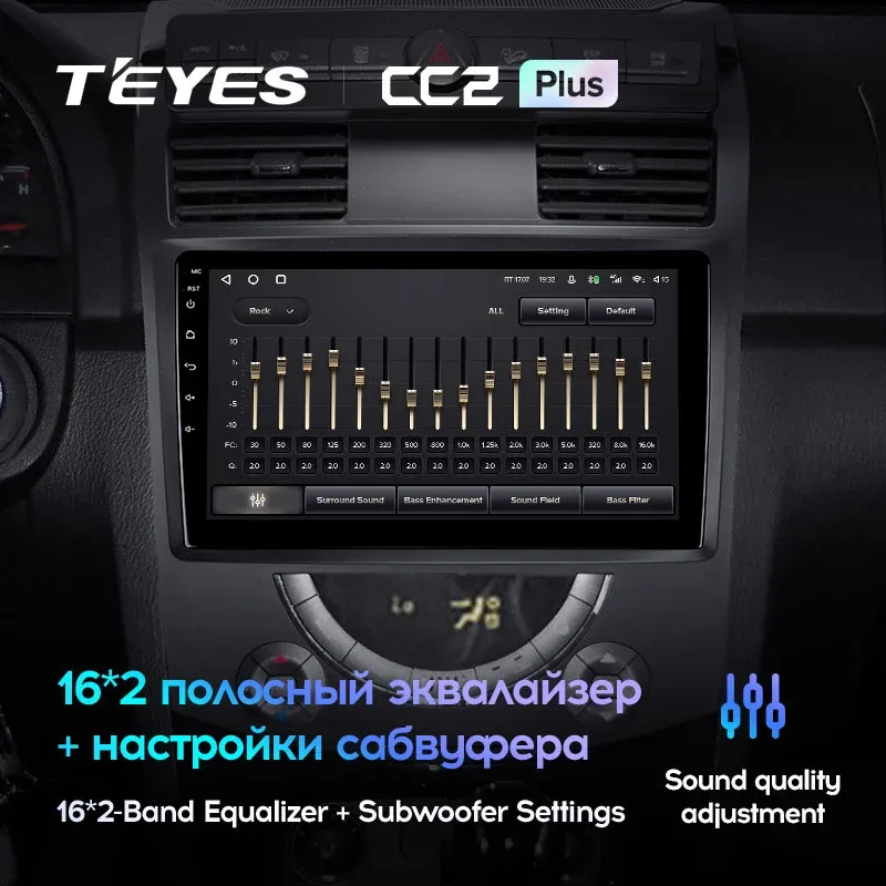 Комплект магнитолы TEYES CC2 Plus 10.2" для SsangYong Rexton II 2006-2012