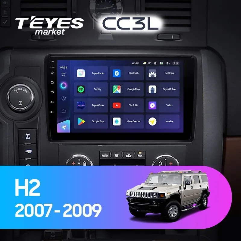 Комплект магнитолы TEYES CC3L 10.2" для Hummer H2 Комплект магнитолы TEYES CC3L 10.2" для Hummer H2