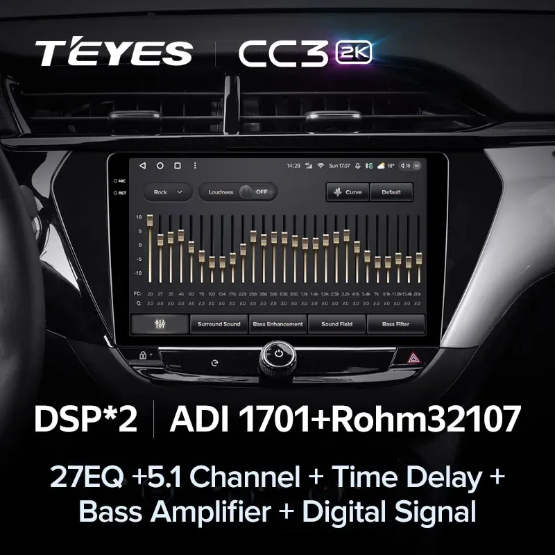 Комплект магнитолы TEYES CC3 2K 9.5" для Opel Corsa F 2019-2023 Комплект магнитолы TEYES CC3 2K 9.5" для Opel Corsa F 2019-2023
