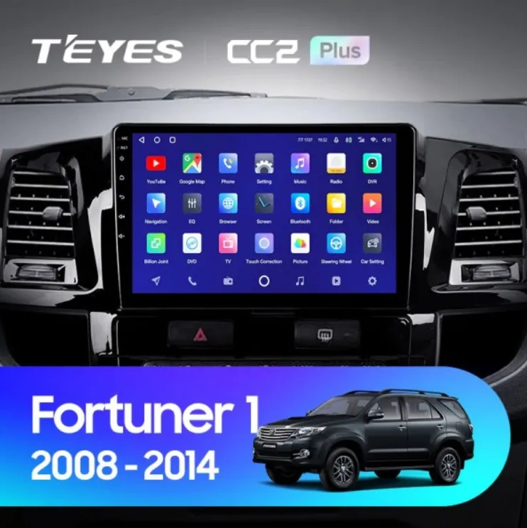 ШГУ Teyes CC2 Plus 4/32 GB Toyota Fortuner 1 AN50 AN60 HILUX Revo Vigo F1 manual AC 2008-2014  - фото