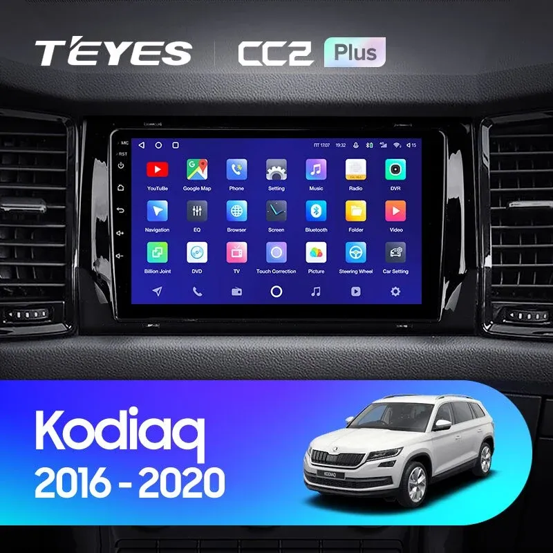 Комплект магнитолы TEYES CC2 Plus 9.0" для Skoda Kodiaq I 2016-2023
