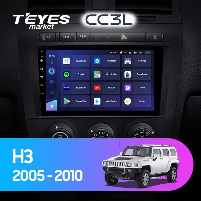 Комплект магнитолы TEYES CC3L 9.0" для Hummer H3 Комплект магнитолы TEYES CC3L 9.0" для Hummer H3
