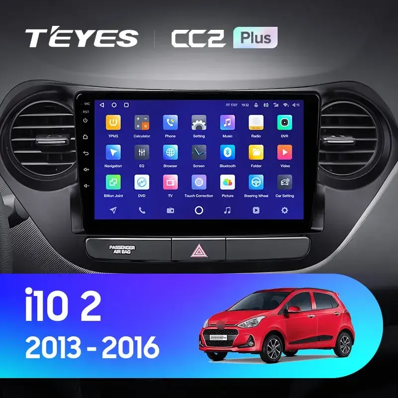 Комплект магнитолы TEYES CC2 Plus 9.0" для Hyundai i10 II 2013-2016