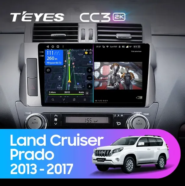 ШГУ Teyes CC3 2K 6/128 GB Toyota Land Cruiser Prado 150 2013-2017 10.2" - фото