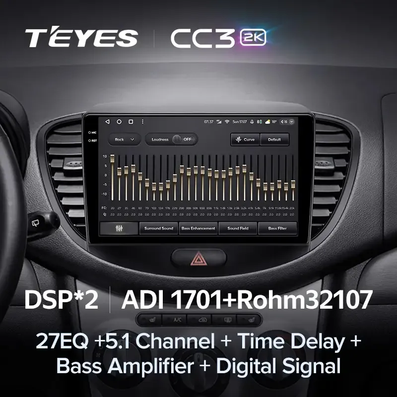 Комплект магнитолы TEYES CC3 2K 9.5" для Hyundai i10 I 2007-2013