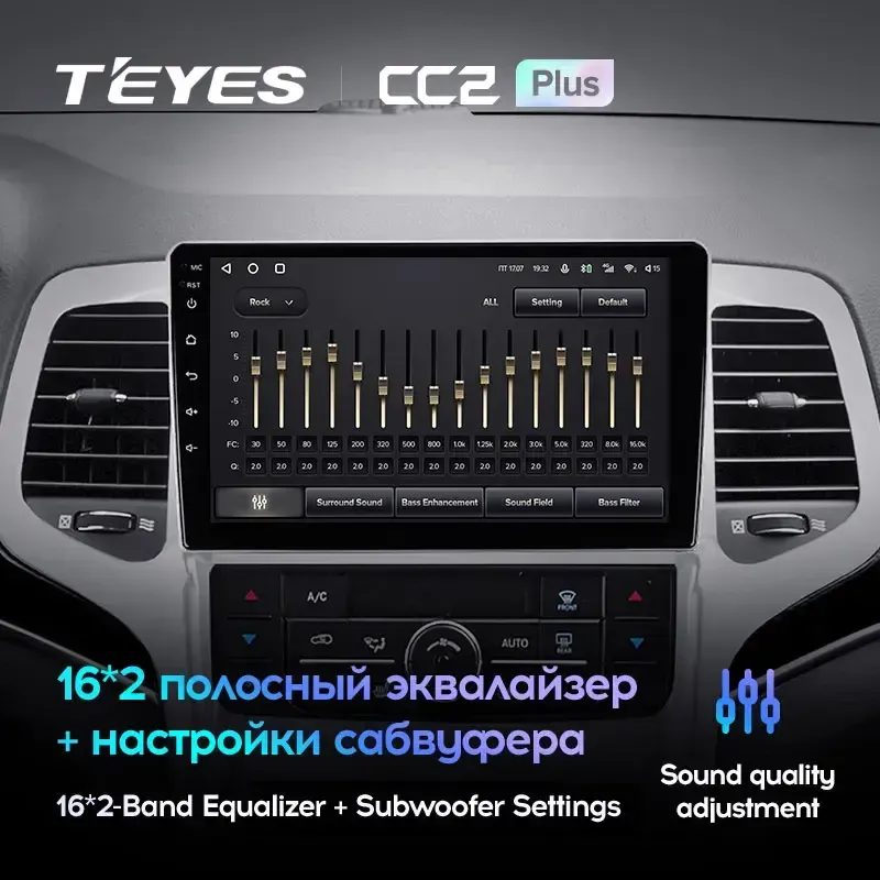 Комплект магнитолы TEYES CC2 Plus 9.0" для Jeep Grand Cherokee WK2 рестайлинг 2013-2023