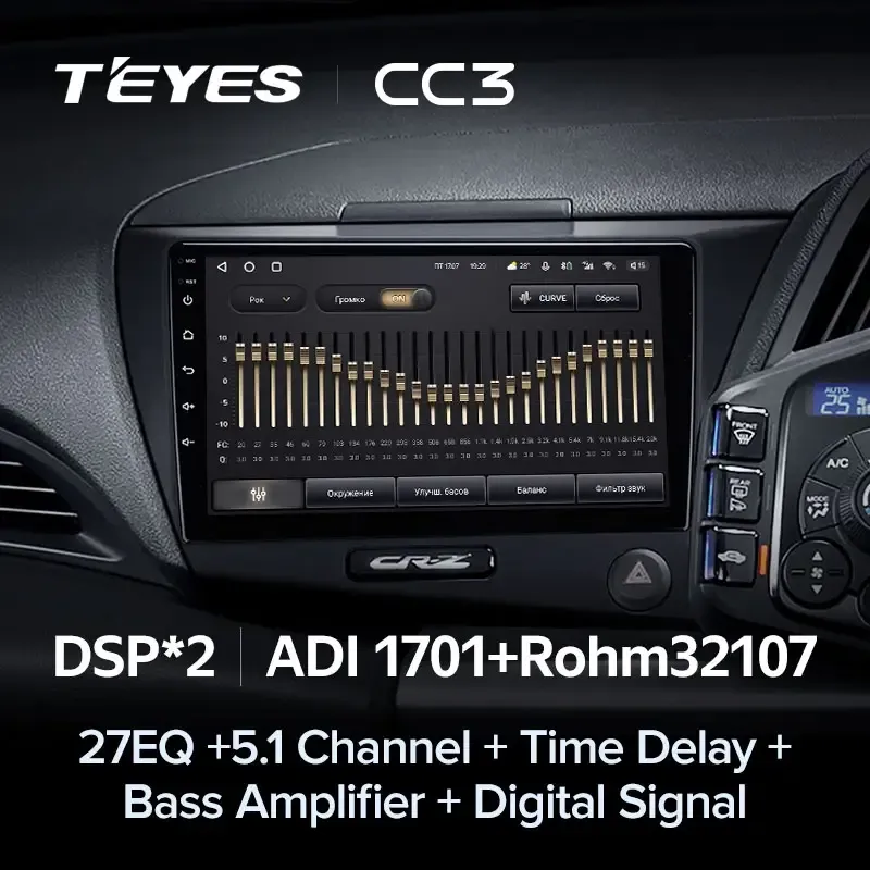 Комплект магнитолы TEYES CC3L 9.0" для Honda CR-Z