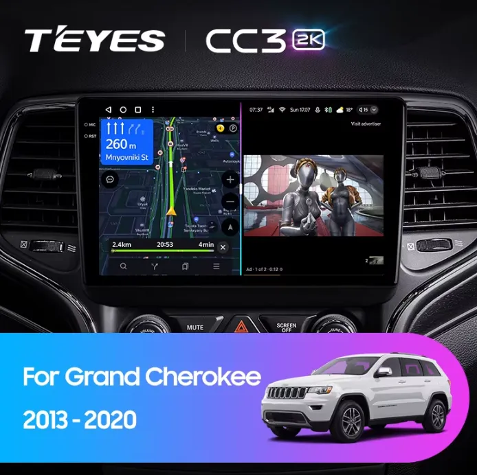 ШГУ Teyes CC3 2K 360 6/128 GB Jeep Grand Cherokee 4WK2 2013-2020 F2 9.5" - фото