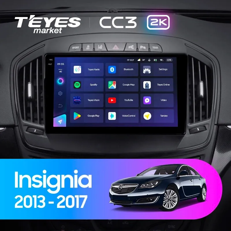 Комплект магнитолы TEYES CC3 2K 9.5" для Opel Insignia I рестайлинг 2013-2017 Комплект магнитолы TEYES CC3 2K 9.5" для Opel Insignia I рестайлинг 2013-2017