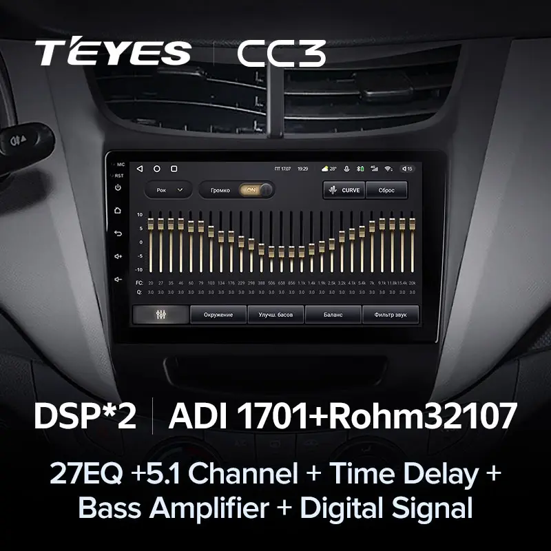 Комплект магнитолы TEYES CC3 9.0" для Chevrolet Sail 2015-2018