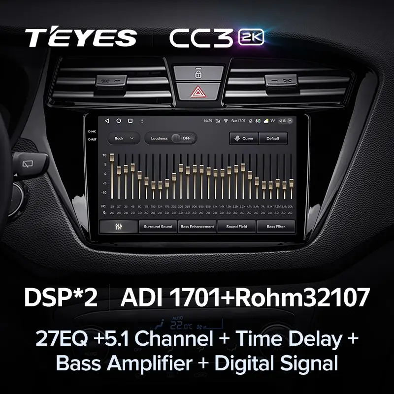 Комплект магнитолы TEYES CC3 2K 9.5" для Hyundai i20 II 2014-2018
