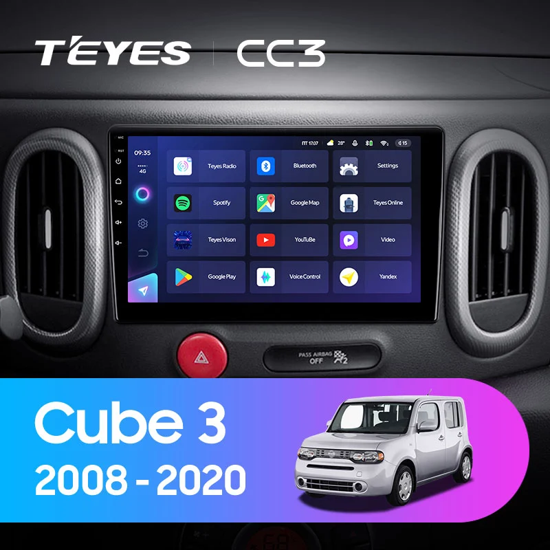 Комплект магнитолы TEYES CC3 10.2" для Nissan Cube III 2008-2023
