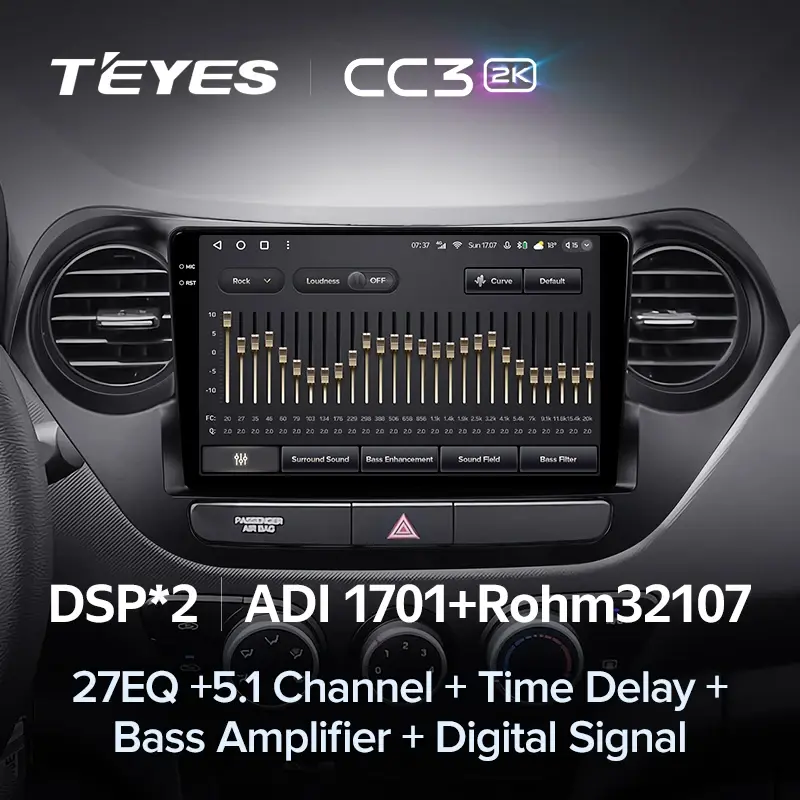 Комплект магнитолы TEYES CC3 2K 9.5" для Hyundai i10 II 2013-2016