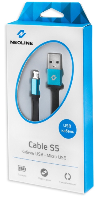 Кабель синхронизации Neoline Cable S5 Black Micro USB - фото