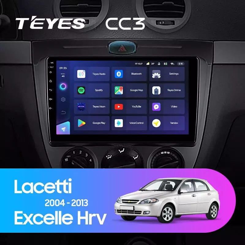 Комплект магнитолы TEYES CC3 9.0" для Chevrolet Lacetti I 2004-2013