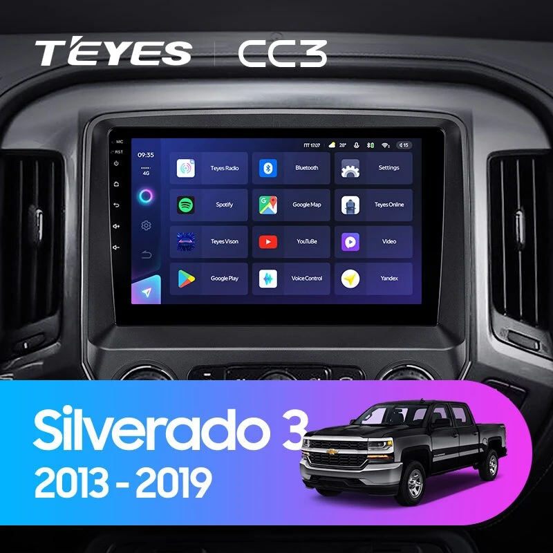 Комплект магнитолы TEYES CC3 10.2" для Chevrolet Silverado GMT K2XX 2013-2019