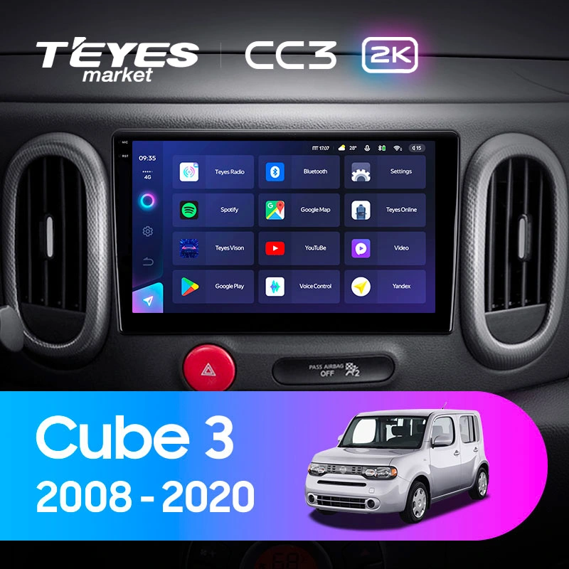 Комплект магнитолы TEYES CC3 2K 10.36" для Nissan Cube III 2008-2023