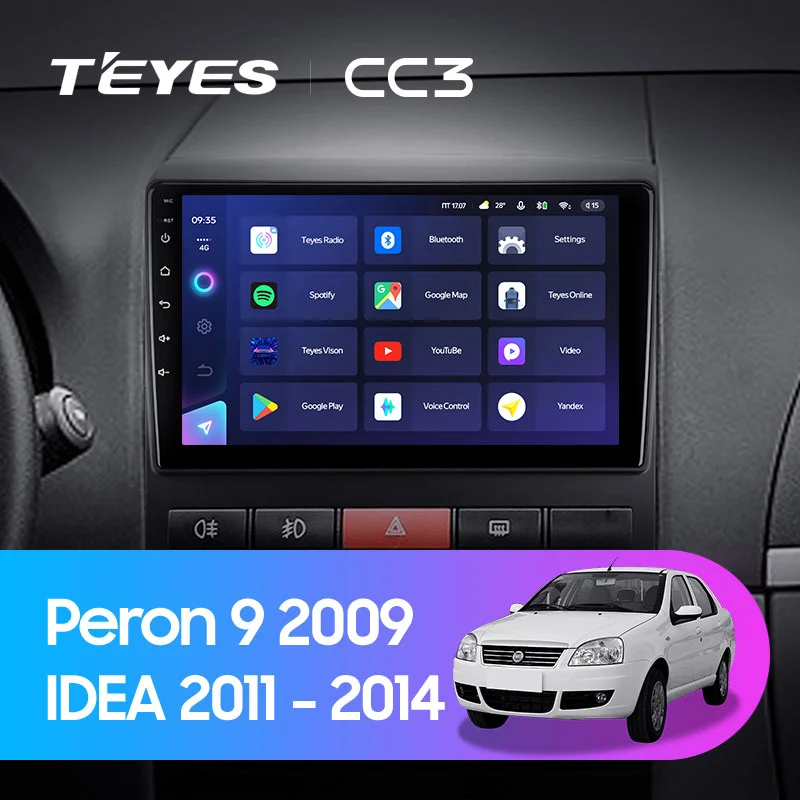 Комплект магнитолы TEYES CC3 9.0" для FIAT Idea 2011-2014