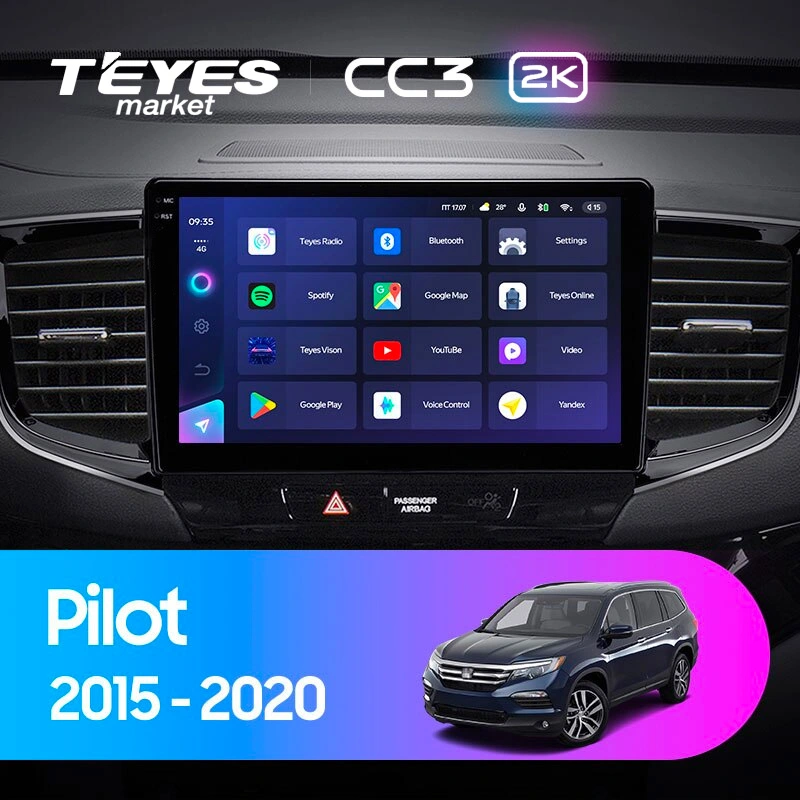 Комплект магнитолы TEYES CC3 2K 9.5" для Hyundai i20 I 2008-2012