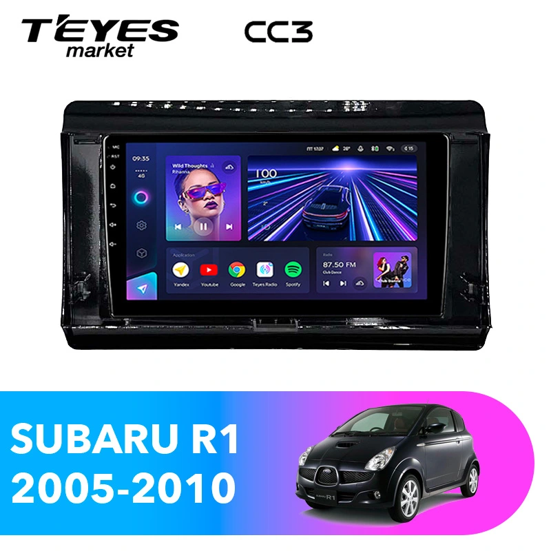 Комплект магнитолы TEYES CC3 10.2" для Subaru R1 I 2005-2010