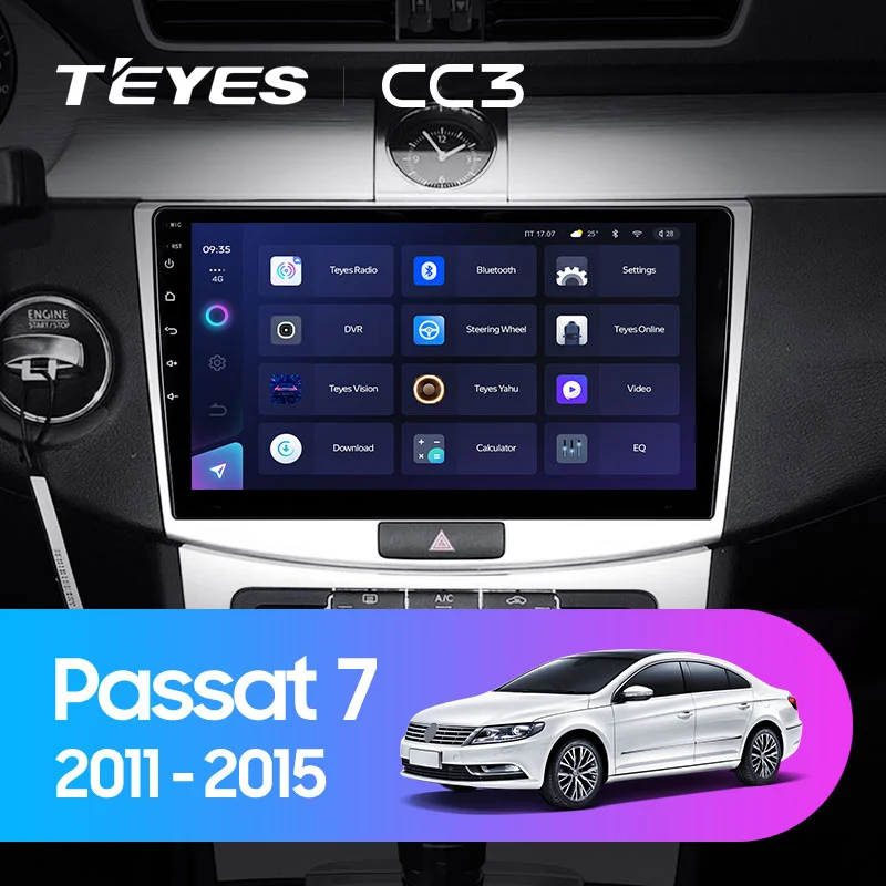 Комплект магнитолы TEYES CC3 10.2" для Volkswagen Passat B7 2010-2015