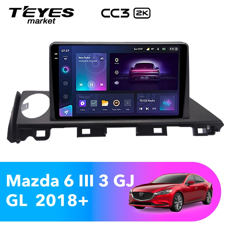 Комплект магнитолы TEYES CC3 2K 9.5" для Mazda 6 GJ рестайлинг 2015-2018