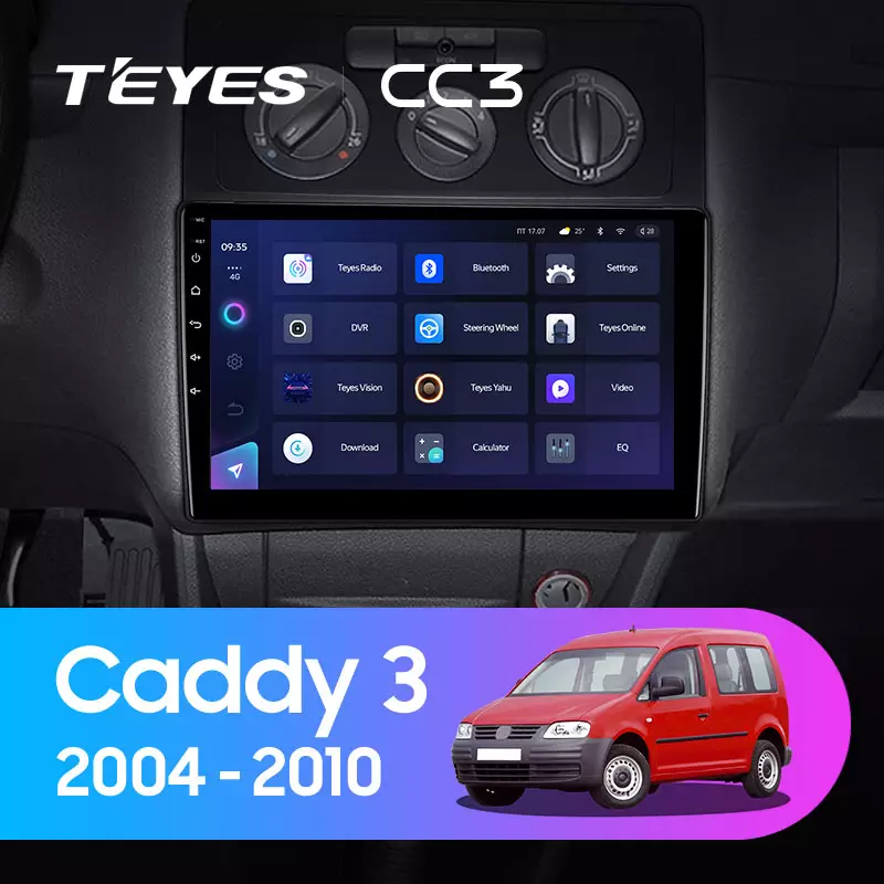 Комплект магнитолы TEYES CC3 10.2" для Volkswagen Caddy III 2004-2010