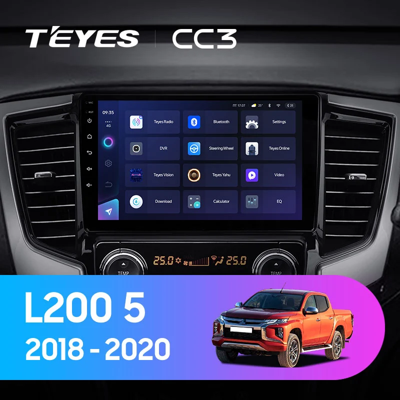 Комплект магнитолы TEYES CC3 10.2" для Mitsubishi L200 III рестайлинг 2019-2023