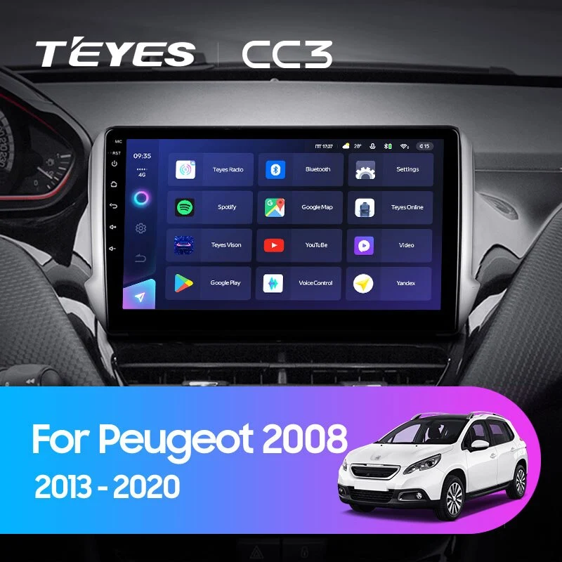 Комплект магнитолы TEYES CC3 10.2" для Peugeot 2008 I 2013-2019