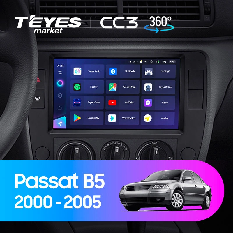 Штатная магнитола TEYES CC3 360 9.0" для Volkswagen Passat B5 рестайлинг 2000-2005