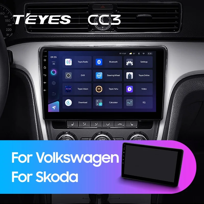 Комплект магнитолы TEYES CC2 Plus 4/32 9.0" для Volkswagen Bora Golf 6 Passat Scirocco Sharan Touran For Skoda Octavia Fabia 2 CC3 9.0" для Volkswagen Passat B6 2005-2010