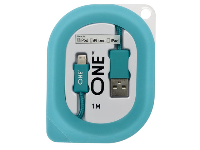 Провод ONE бирюзового цвета для Apple (USB/Lightning) - фото