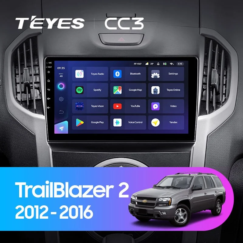 Комплект магнитолы TEYES CC3 9.0" для Chevrolet TrailBlazer II 2012-2016
