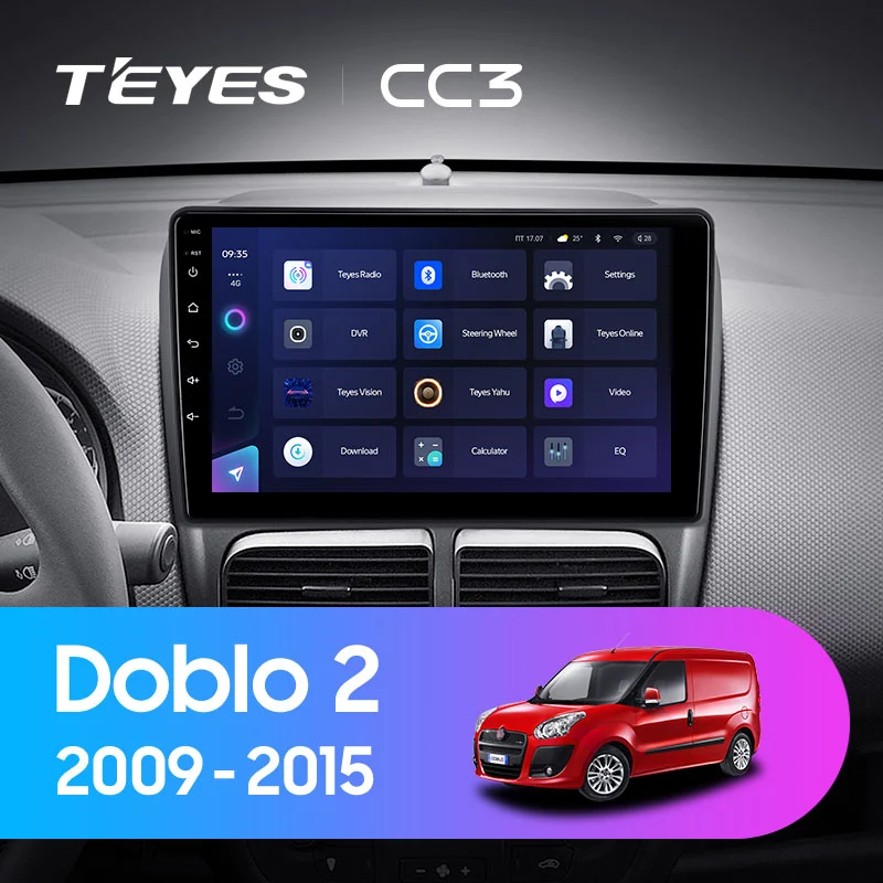 Комплект магнитолы TEYES CC3 9.0" для FIAT Doblo II 2010-2015