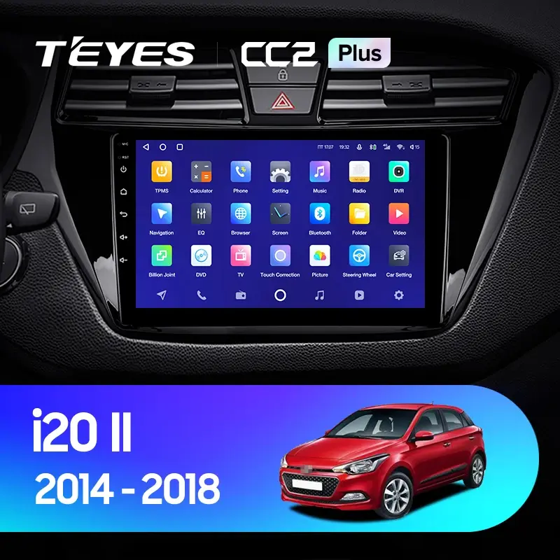 Комплект магнитолы TEYES CC2 Plus 9.0" для Hyundai i20 II 2014-2018
