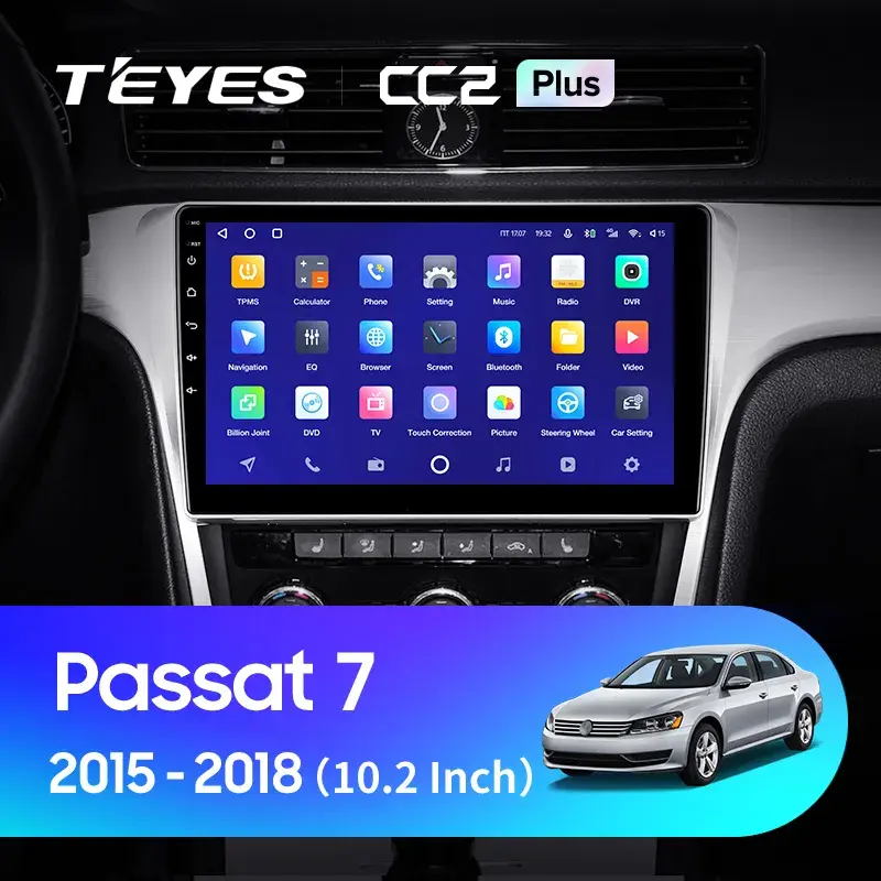 Комплект магнитолы TEYES CC2 Plus 9.0" для Volkswagen Passat B8 2014-2020