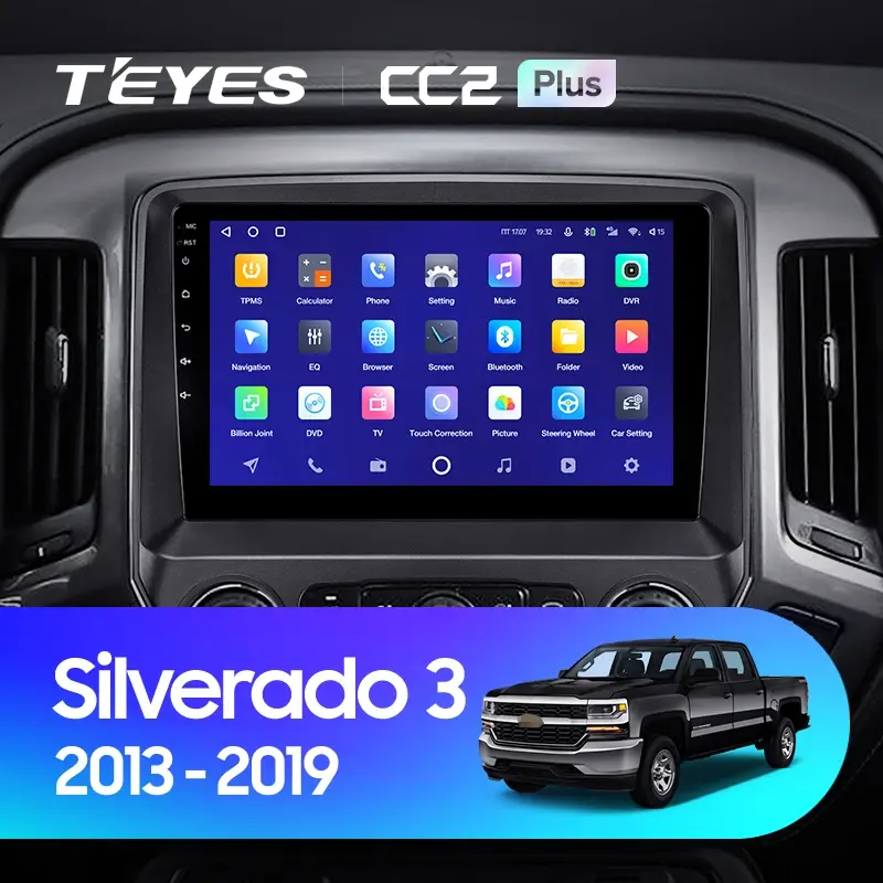 Комплект магнитолы TEYES CC2 Plus 10.2" для Chevrolet Silverado GMT K2XX 2013-2019