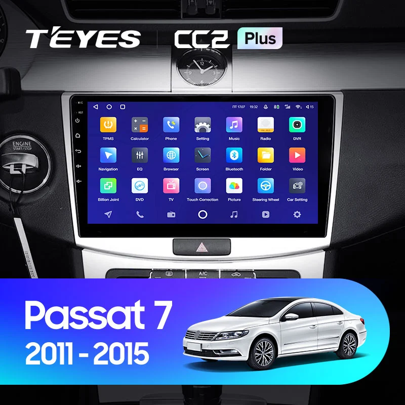 Комплект магнитолы TEYES CC2 Plus 10.2" для Volkswagen Passat B7 2010-2015